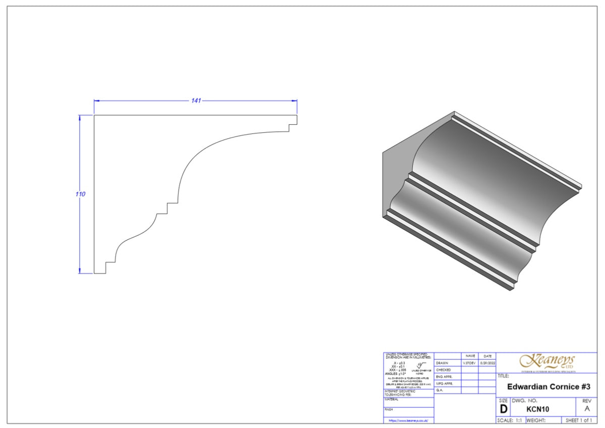 Sample of Edwardian Cornice #3