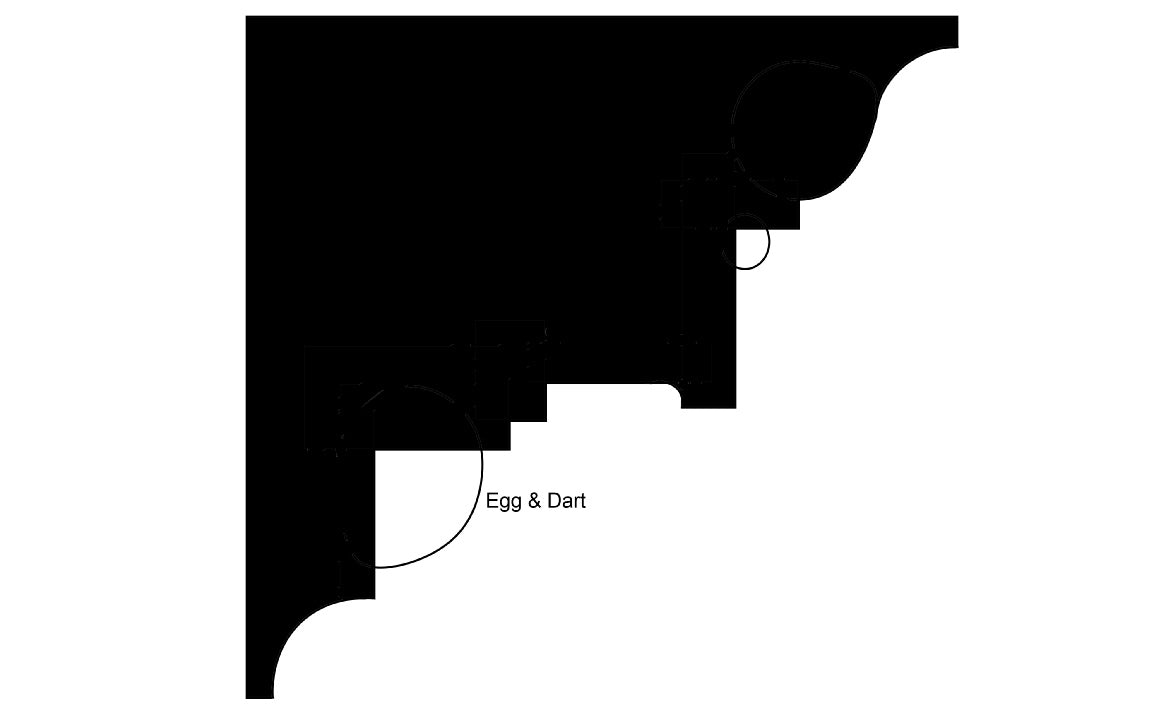 Sample of Enriched Egg & Dart #3 with Bead & Reel Cornice