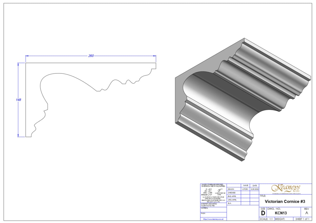 Sample of Victorian Cornice #3