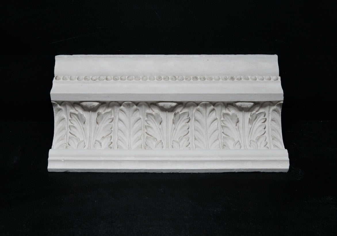 Sample of Enriched Arts & Crafts 3 Acanthus Leaf/Bead Cornice